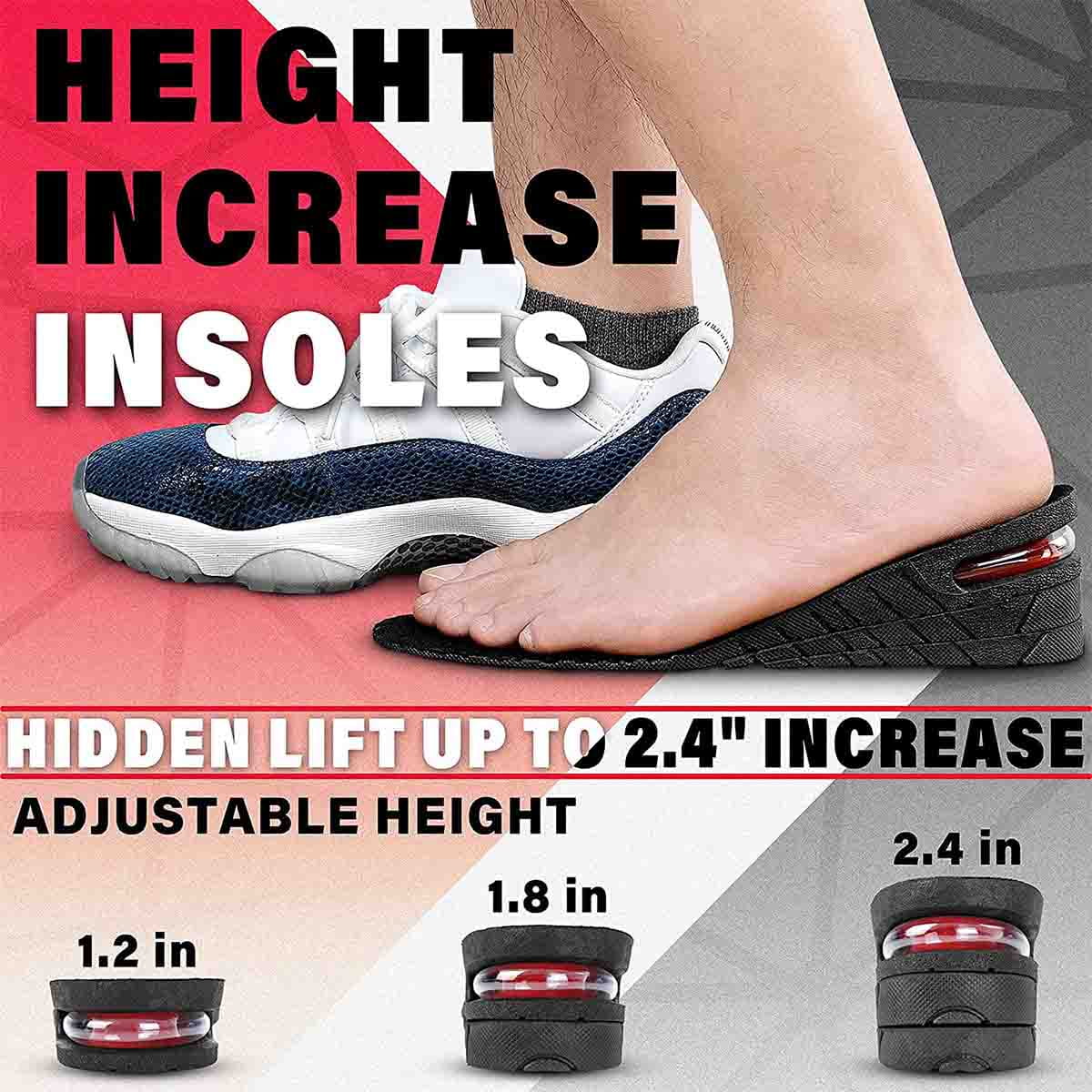 Lifted Supportive Comfort Sole Raiser 3-Layer Air up Height Increase 2.75 Inch 