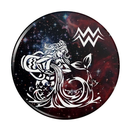 

Aquarius Water-Bearer Zodiac Sign Horoscope in Space Kitchen Refrigerator Locker Button Magnet