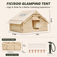 thumbnail image 4 of Lilypelle 4-6 Person Inflatable Hot Tent w/ Stove Jack & Stargazing Skylight, 4-Season Waterproof Camping Glamping House, Quick 5-Min Setup with Hand Pump，10′x 6.9′x 6.4′, 4 of 10