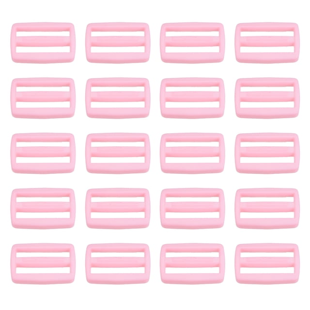 Unique Bargains 1 Inch Tri-Glide Slide Buckles Webbing Strap Fastener, Pink, 50 Pack