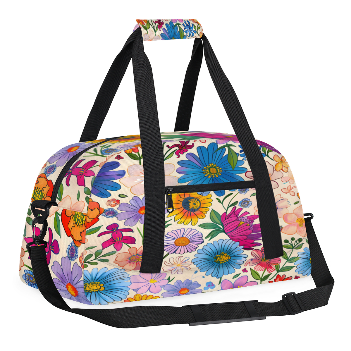 Herdesigns Sports Duffle Bags Travel Duffle Bag Gym Bag Colorful Boho Floral Weekender Travel Bag Waterproof Overnight Bag Carry On Travel Tote Bag Dance Bags