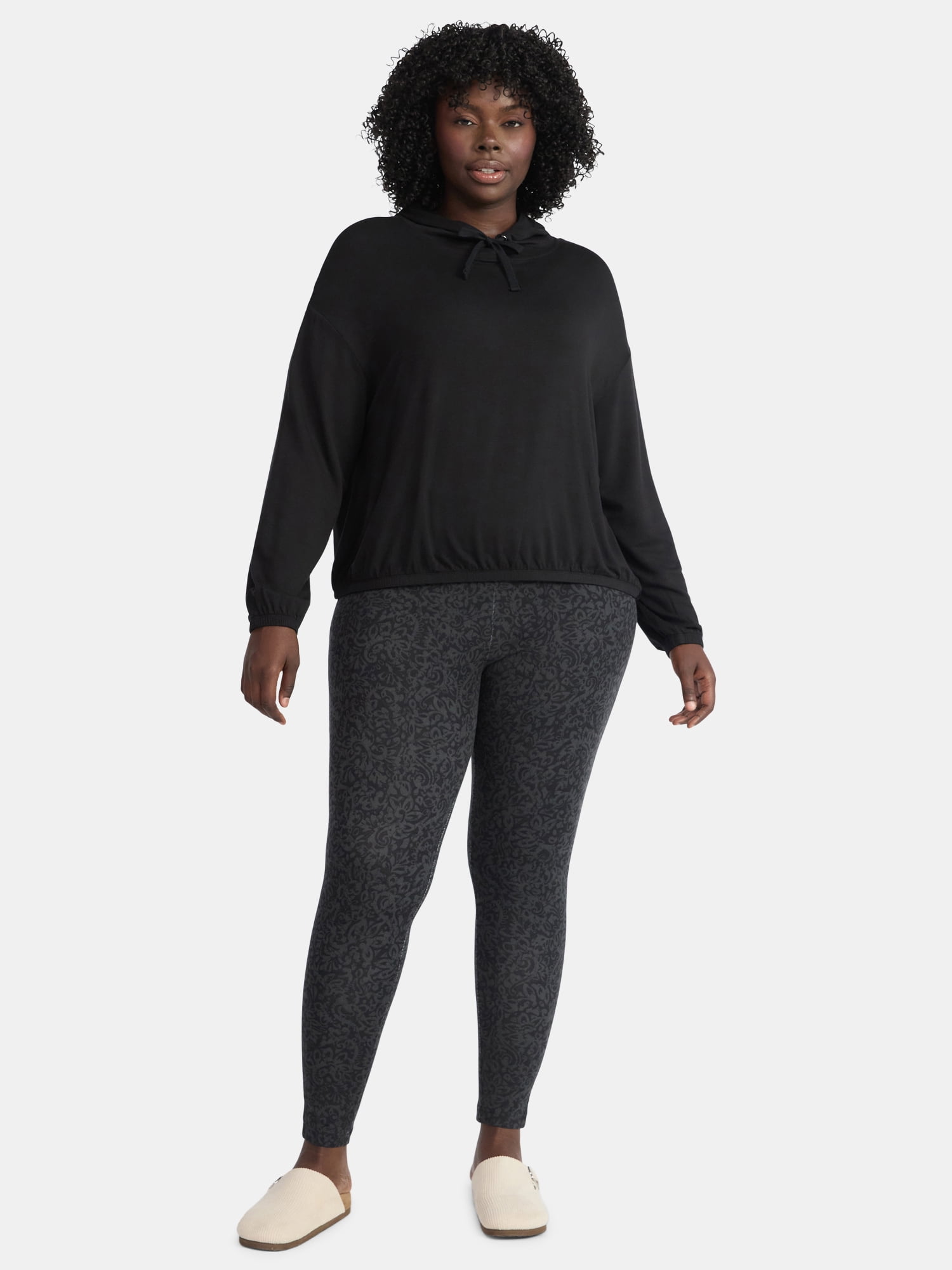 Terra & Sky Women's Plus High Waist Ankle Length Leggings, 27" Inseam, Sizes 0X-5X
