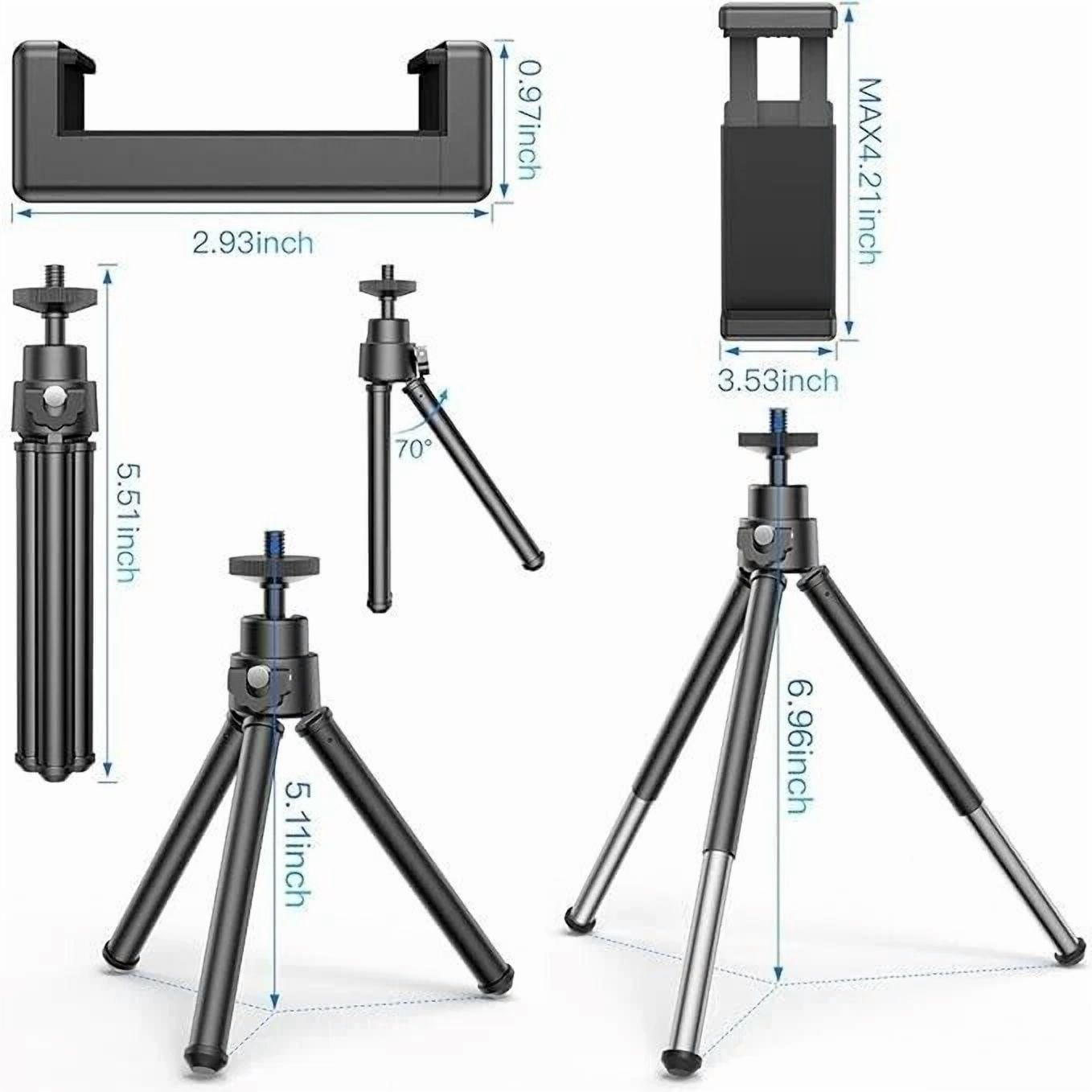 CIRCLE- Tripod,Metal Extendable Webcam Stand With Phone Holder, Tripod For Webcam A8262F