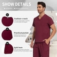 thumbnail image 3 of VIAOLI Scrubs for Men Set – V-Neck Top & Straight Leg Pants Stretch Nursing Uniform Set with Adjustable Waistband and Multiple Pockets, 10 Colors, 3 of 6