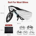 thumbnail image 2 of FFORCE Bicycle Cover for 1 Bike Outdoor Waterproof Bicycle Cover Rain, Sun, UV Protection Dustproof, Windproof With Lock Hole Suitable Silver & Black, 2 of 7