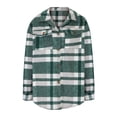 thumbnail image 4 of SDNall Trench Coat for Women 2024 Autunm and Winter Plaid Printed Long Sleeve Turn-Down Collar Suit Cardigan Woolen Coat Tops Plaid Jacket for Woman (Green, Sizes S-XXL), 4 of 9