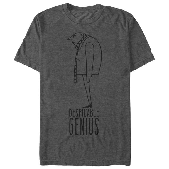 Men's Despicable Me Evil Genius Gru Profile  Graphic Tee Charcoal Heather Large