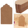 thumbnail image 1 of 100x Blank Kraft Paper Hang Tags Wedding Party Favour Label Price Gift Cards, 1 of 4