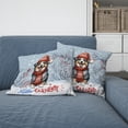 thumbnail image 2 of Hello Winter Miniature American Shepherd Smiling in Red Scarf Hat Welcome Christmas Pillow Cushion Double Sided MAS Dog Lover Gifts Throw Pillow - 00017, 2 of 4