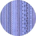 thumbnail image 1 of Ahgly Company Machine Washable Indoor Round Abstract Blue Modern Area Rugs, 4' Round, 1 of 4