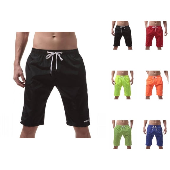 Bermuda Shorts for Men Summer Casual Elastic Waist Straight Leg Relaxed Fit Knee Length Beach Shorts with Pockets