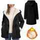 thumbnail image 2 of Abrigos cálidos de invierno con forro polar sherpa, abrigo largo con capucha y resistente al viento., 2 of 5