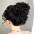 thumbnail image 5 of Paquete de 2 postizos con banda elástica, postizo de moño, cinta para el pelo rizado con recogidos, extensiones de cabello, postizos de moño desordenado para mujeres, niñas, cola de caballo, 5 of 5