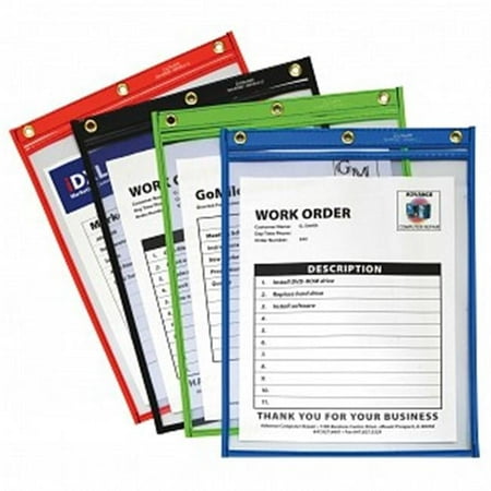 C-Line Products 50920 Heavy-Duty Super Heavyweight Plus Shop Ticket Holders, Assorted Color, Box - 20