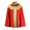 Red, variant on Medieval Costume Satin Cape with Gold Borde Renaissance Stand Collar Cloak for Halloween Performance Cosplay