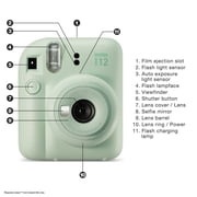 Fujifilm INSTAX MINI 12 Instant Film Cameras, Bundle with PixiByte Microfiber Cloth, Green