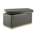 thumbnail image 4 of Linon Elta Rectangle Storage Ottoman, Gray Faux Leather, 4 of 10