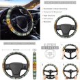 thumbnail image 3 of Renewold 14 Pack Car Accessories, Auto Seat Cover Steering Wheel Seatbelt Strap Pad Trash Can Armrest Pad Cup Holders Rearview Mirror Handbrake Cover Set, American Tribal Highland Cow Sunflower Blue, 3 of 7