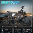 thumbnail image 5 of 1500W Peak 30Mph 48V 15.6Ah E-Dirt Bike 70Mi, 20" Fat Tire Electric Dirt Bike for Adults,Full Suspension,Disc Brakes,cTUVus Certified, 5 of 8