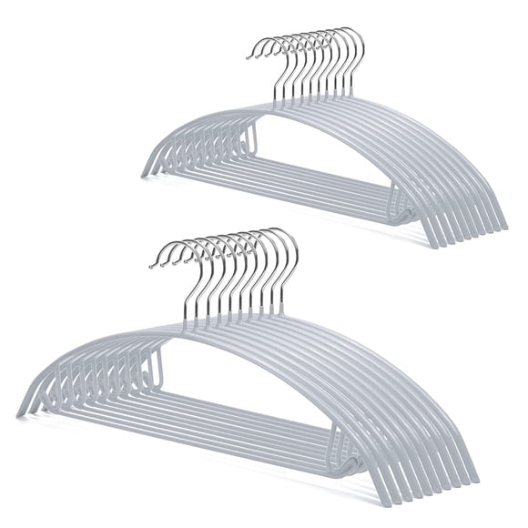 Nature Smile Non Slip PVC Coating Sweater Hangers,Dress Suit Coat Hangers,Shoulder Bump Free Golf T Shirts Clothes Hangers (Silve