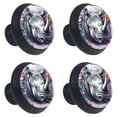 thumbnail image 2 of 4 Pcs Abstract Rhinoceros Knobs for Kitchen Cabinet Cupboard Dresser Bookcase Drawer Pulls Handles Round Home Decor, 2 of 8