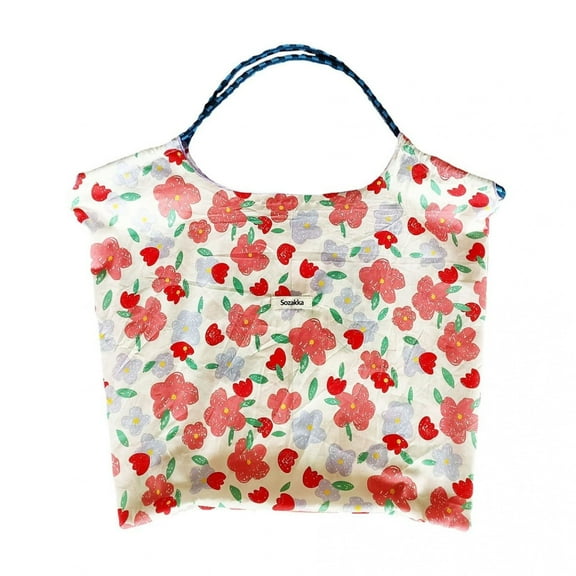 AONYIYI Women's Shoulder Bag,Eco-Friendly Reusable Cotton Tote Bag,Pink Purple Floral