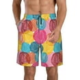 thumbnail image 2 of Uemuo Colorful Wool Balls Pattern Men's Swim Trunks Hawaiian Beach Bathing Suit Swimsuits Beach Quick-Dry Shorts with Pockets-3X-Large, 2 of 9
