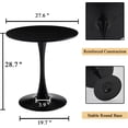 thumbnail image 3 of Round Dining Table, 27.6" Tulip Kitchen Round Dining Table for 1-2 People with Metal Pedestal Base and MDF Tables Top, Mid-Century Tables for Home, Dining Room, Cafe, Black, 3 of 14