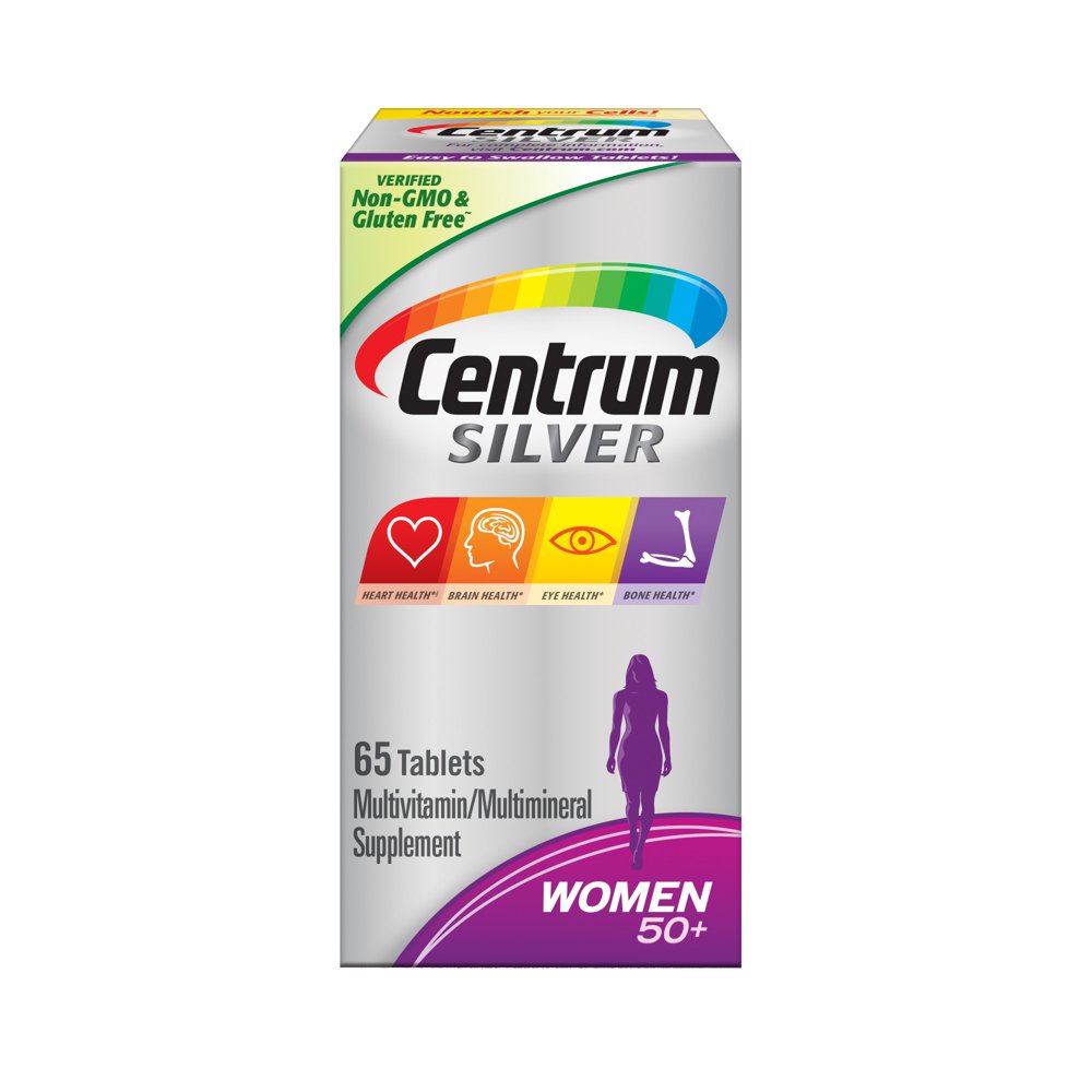 Centrum Silver Multivitamin for Women 50 Plus Supplement Tablets, 65 Ct