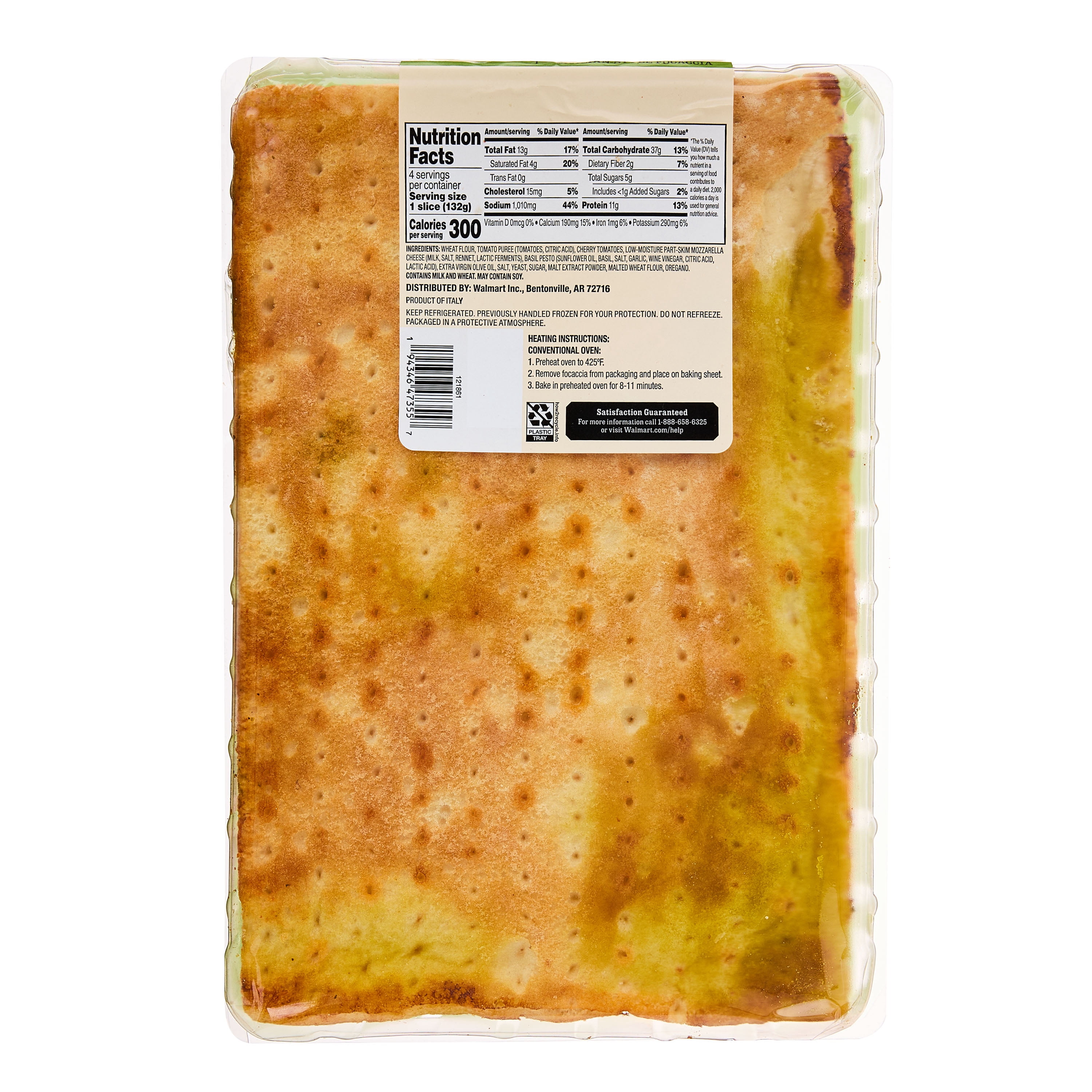 Marketside Sicilian-Style Focaccia Pesto Pizza,