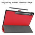 thumbnail image 6 of Case for Samsung Galaxy Tab S9/S9 FE, Folio Tri-fold Stand Smart PU Leather / Hard Back Cover with Auto Wake/Sleep Magnetic Ligthweight Slim Fit Drop Protective for Tab S9/S9 FE, Red, 6 of 9