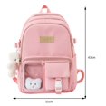 thumbnail image 2 of Mochila escolar informal Mochila de nailon Mochila estilo preppy con varios bolsillos (rosa) Likrtyny Para Estrenar, 2 of 8