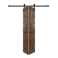 thumbnail image 3 of K Style 24 in. x 84 in. Dark Walnut Finished Solid Wood Bi-Fold Barn Door with Hardware Kit-Assembly Needed, 3 of 7