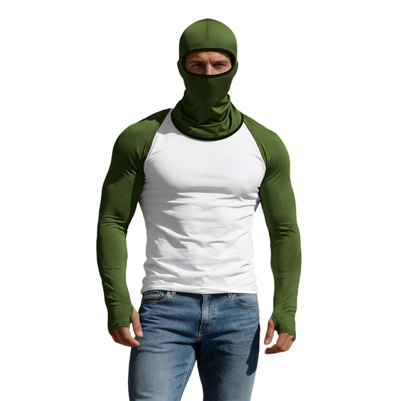 QSAWXQZ Unisex 2 Piece Sun Protection Arm Sleeves with Neck Gaiter Mask Cooling Women Men Shrug Cover Up UPF 50 Breathable for Golf Cycling Driving Free Size