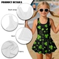 thumbnail image 4 of DISNIMO Girl Swimsuit Shamrock Heart Print One-Piece Swimwear Skirted Sleeveless Bathing Suit Soft U Neck Swim Dress Hawaiian Summer Swimdress for Beach Pool Party, 4 of 8