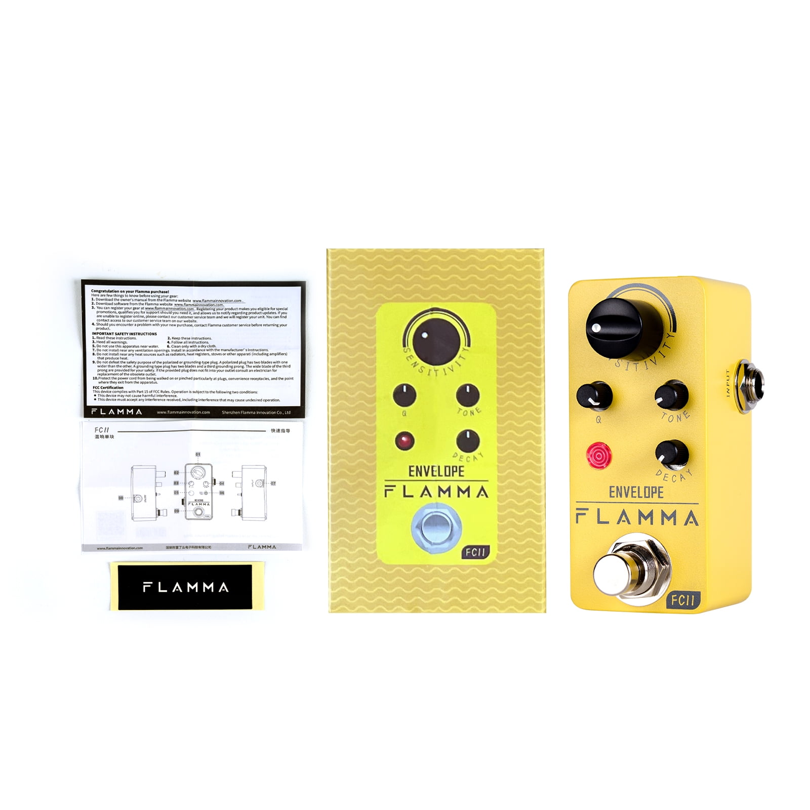 FLAMMA FC11 Auto Wah Pedal Envelope Filter Guitar Effects Pedal True Bypass for Guitar and Bass