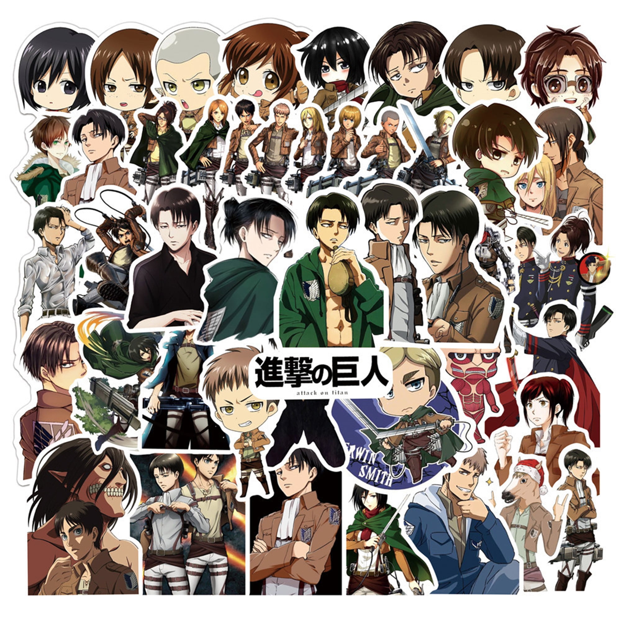 100pcs Anime Character Attack on Titan Stickers Decals Motor Skateboard Laptop 0 