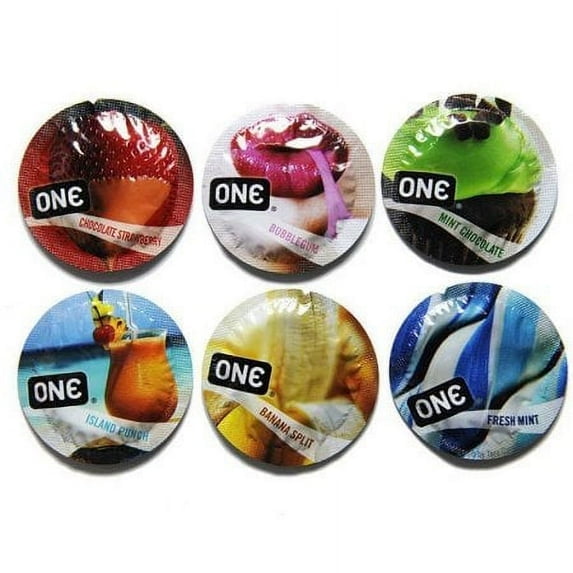 ONE CONDOM FLAVOR WAVES LATEX LUBRICATED Bulk of 36
