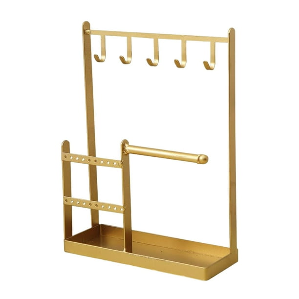 Soporte para pendientes Sunnimix Organizador Torre de joyería con bandeja para anillos