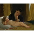 thumbnail image 3 of William Bouguereau 14x12 Black Modern Framed Museum Art Print Titled - Young Mother Contemplating Her Child (1871), 3 of 5