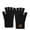 Black, variant on Women's Fingerless Knit Gloves Warm Half Finger Winter Hand Warmer with Leather Patch and Ribbed Cuff Soft Stretchy Mittens for Typing Driving Daily Wear