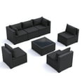 thumbnail image 5 of MRUAKA 7 Pieces Patio Conversation Set, Outdoor Sectional PE Rattan Wicker Furniture Seat,BLACK, 5 of 7