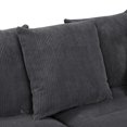 thumbnail image 6 of Wynisha 122'' Gray Modular Corduroy Sofa with Adjustable Headrests, Solid Wood Legs, Foam Coil Spring Cushions for Living Room & Home Comfort, 6 of 9