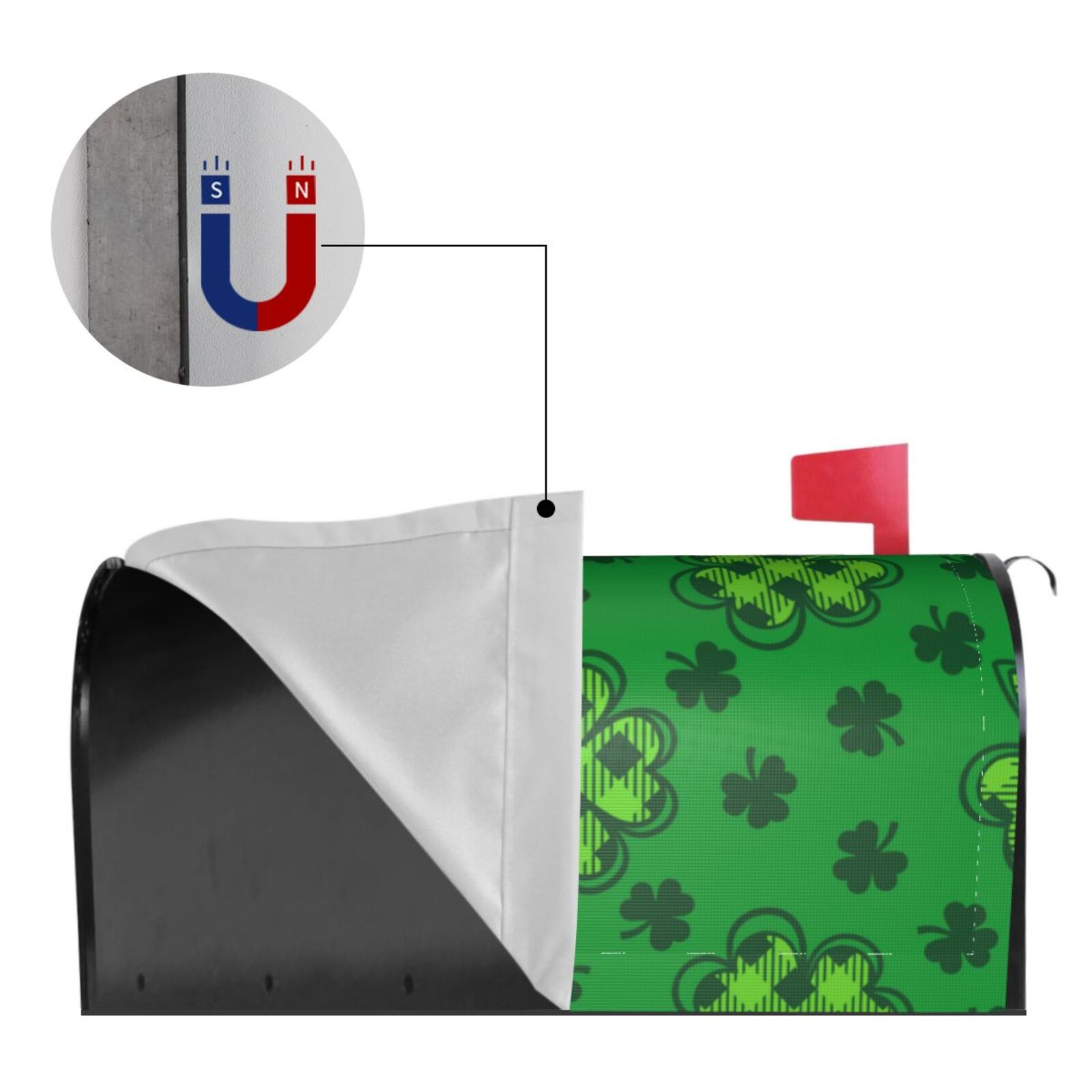 Xecao St Patrick's Day5 for Mailbox Cover with Magnetic Strips, Waterproof and Sunscreen, Adds a Decorative Touch to Your Garden Yard.