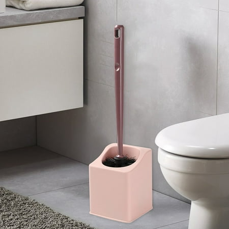 

kkbbma Clearance Juego de escobillero y soporte para escobillero escobillero y soporte con mango largo soporte de plástico fácil de ocultar a prueba de goteo fácil de montar limpieza profunda