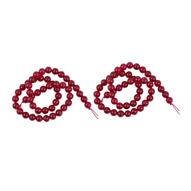 2x Piedra Preciosa de Jade Granos Sueltos Piedra de Energía forma forma forma 8 Mm para Joyas Rojo