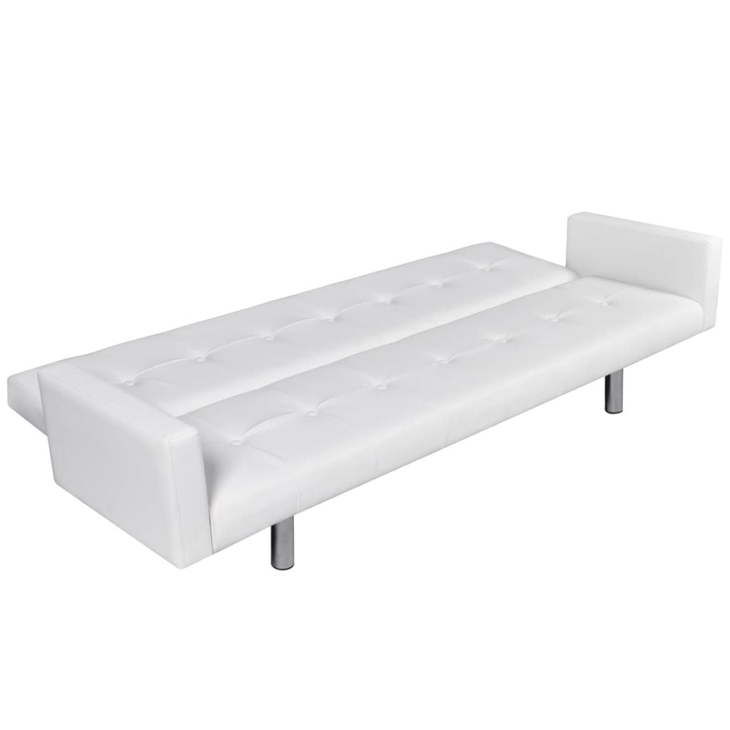 Kepooman Modern Folding Artificial Leather Sofa Bed for Home Office, White Kepooman Modern Folding Artificial Leather Sofa Bed for Home Office, White
