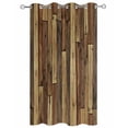 thumbnail image 2 of nqOlkjepod Outdoor Curtains for Patio Waterproof, Brown Wooden Grain Outdoor Privacy Panels Grommet, Farmhouse Vintage Stitching Art Blackout Outside Curtains for Porch/Cabana 54"x95", 1 Panel, 2 of 8