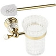 thumbnail image 2 of Toilet Brush Holder, Toilet Cup Set with Polished Golden Brush Handle, Wall Mounted Holder with Crystal Decoration for Bathroom, 2 of 9