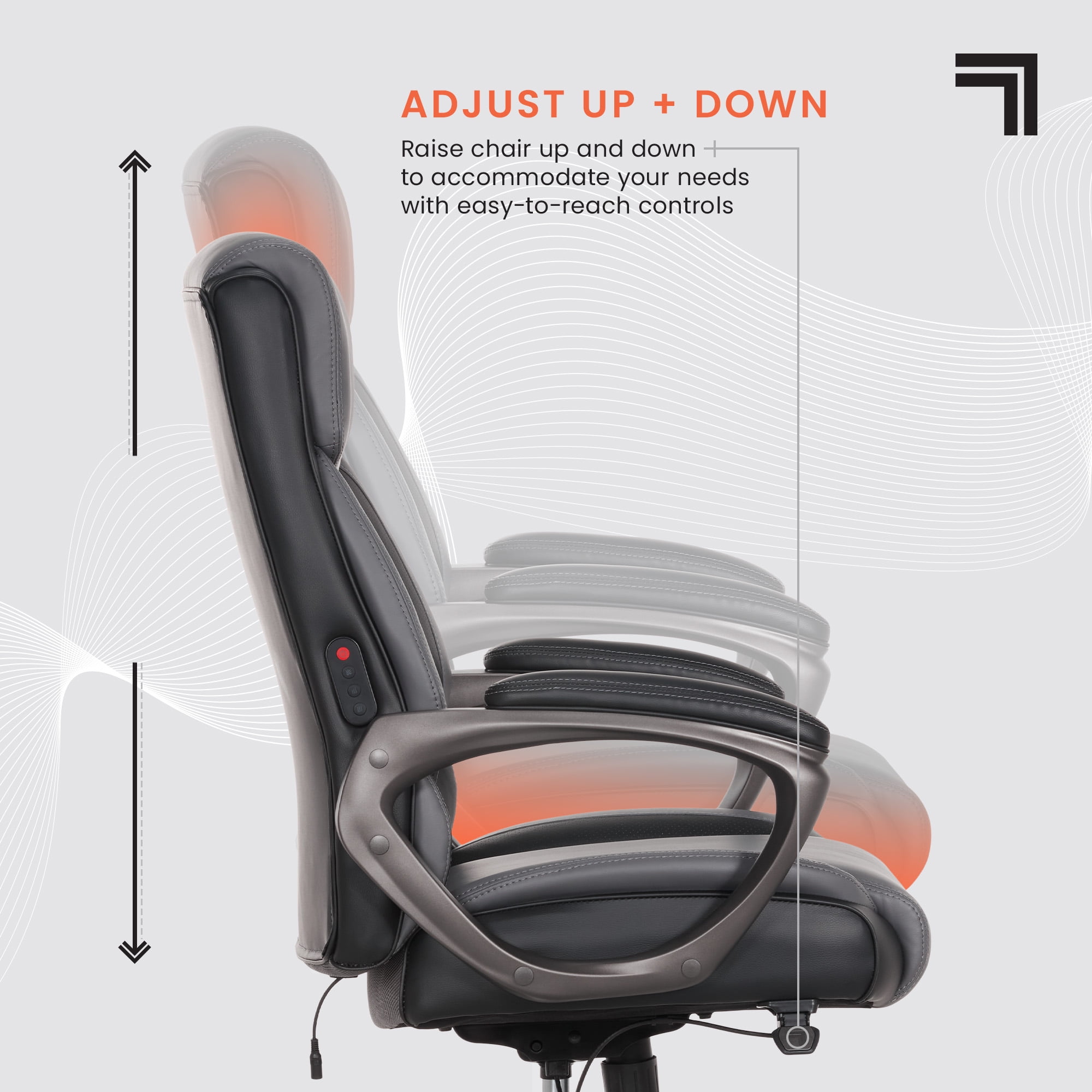 Sharper Image S-140 Massage and Heat Office Chair, Gray/Black
